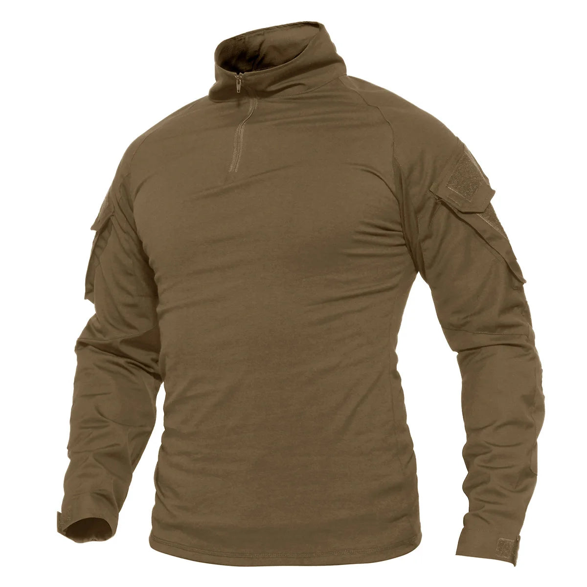 KEFITEVD Men's Hunting T-shirts 1/4 Zip Long Sleeve Shirt Outdoor Climbing Hiking Climbing Tees Camping Fishing Pullover Tops