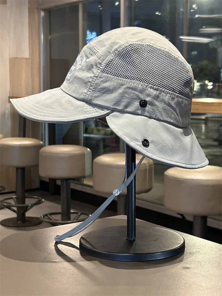 Outdoor Mesh UV Protection Sun Hat Unisex Summer Hiking Mountain Climbing Cap Quick Dry Breathable Wide Brim Hat for Travel