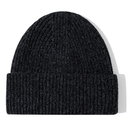 Men Women 100% Merino Wool Beanie Hats Winter Thermal Hat Cuffed Knit Ribbed Beanie Hiking Skiing One Size