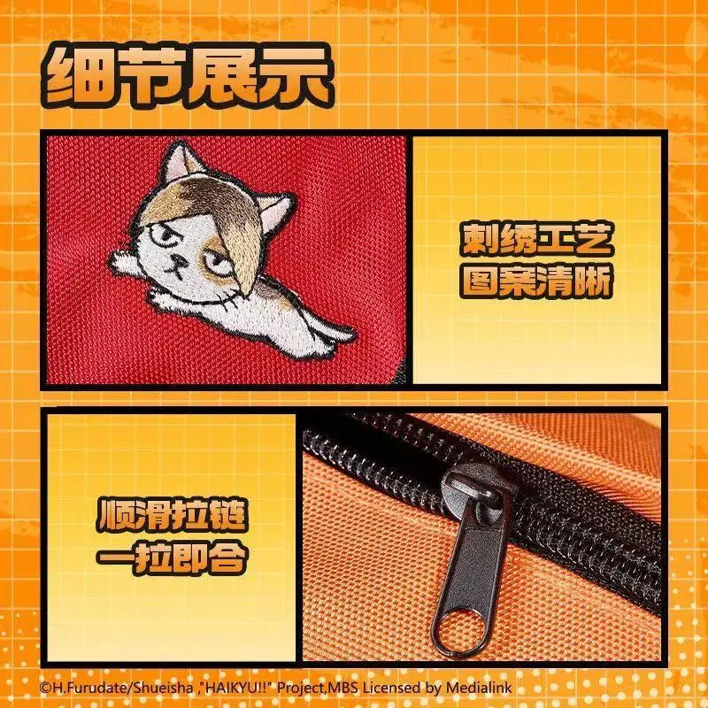 Haikyuu!! HandbagLarge-capacity Student Backpack Sports Fitness Mountain Climbing Hiking Crossbody Cylindrical Storage Bag