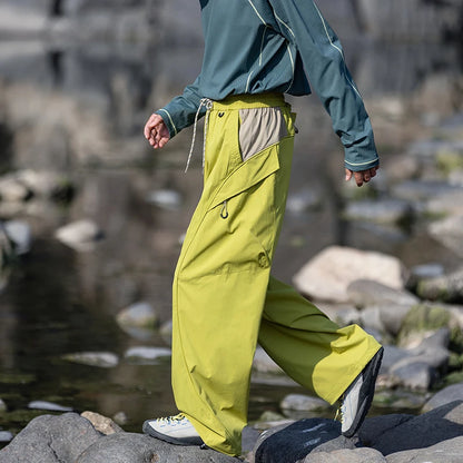 CHRLCK Men's Waterproof Hiking Pants Quick Dry Windproof Outdoor Trousers Women Multi Pockets Cargo Pants Camping Fishing