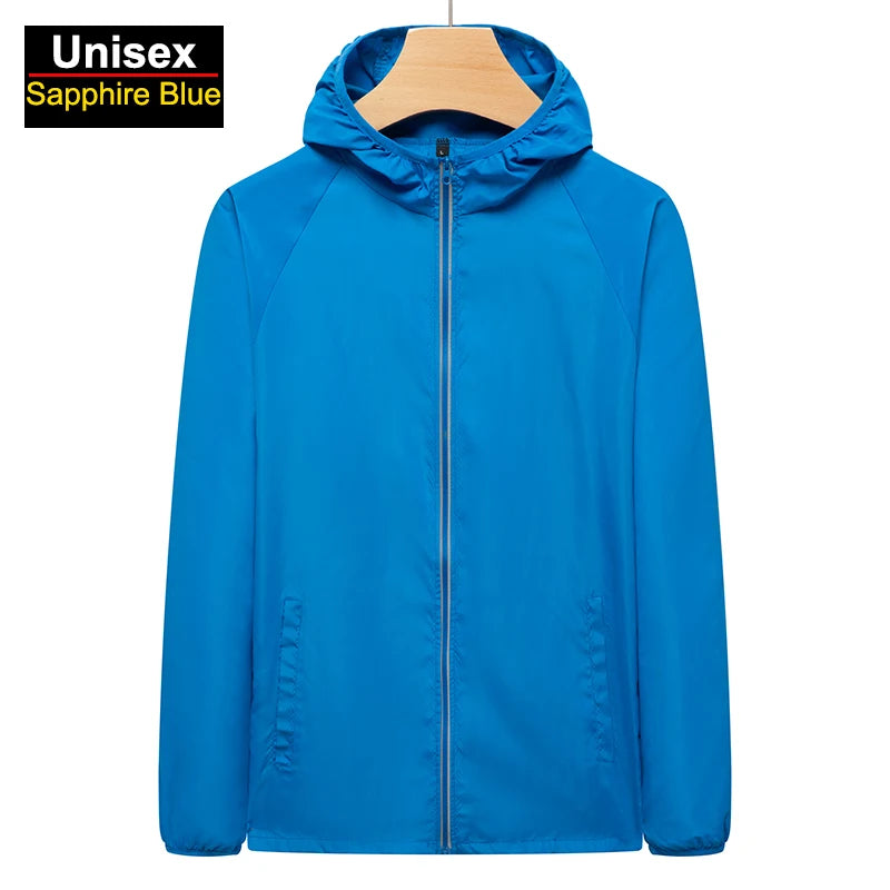 CHRLCK Men's Hiking Jackets Waterproof Women Sun Protection Windbreaker Camping Climbing Outdoor Coat Unisex Portable Clothes
