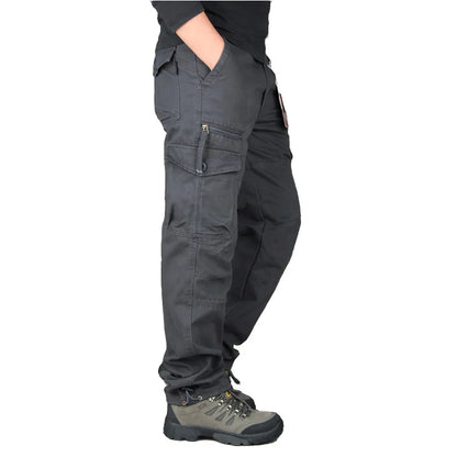 Spring Cargo Pants Man Cotton Reinforced Utility Military Outdoors Man Work Trousers Long Tactical Pants For Men Fashion Casual