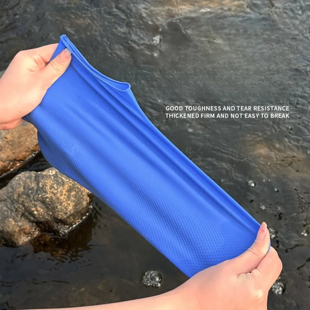 1 Pair Latex Shoe Covers for Rain Waterproof Thickened Reusable Boots Covers for Men Women Cycling Climbing Travel Hiking Camp