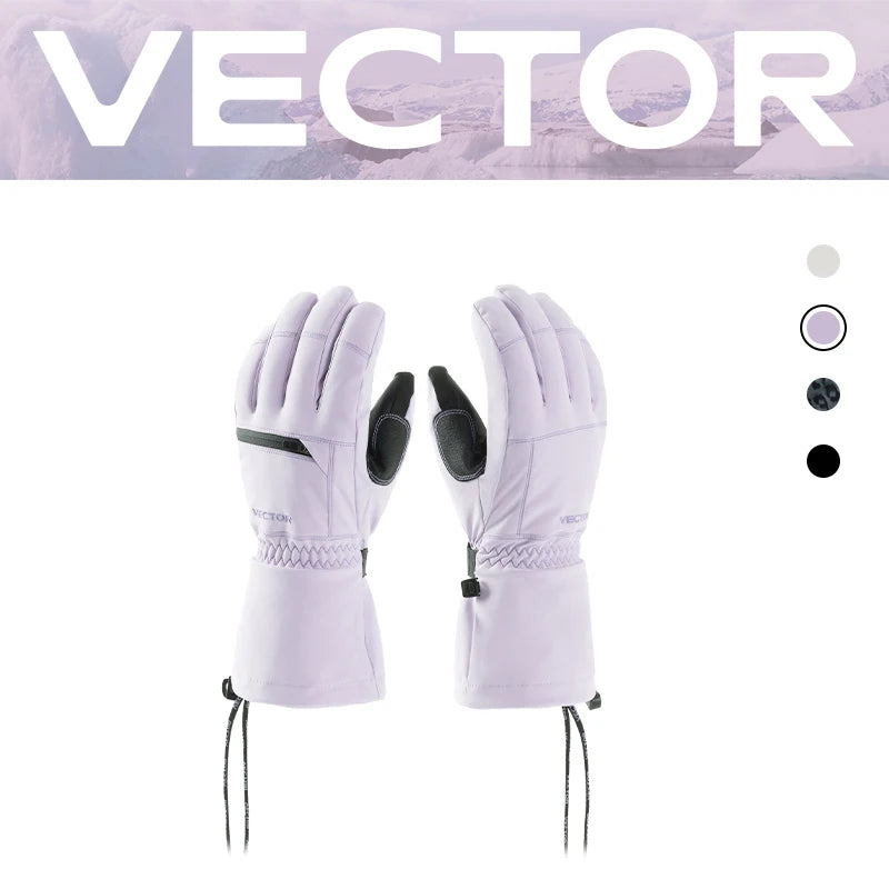 VECTOR Touchscreen P Cotton Waterproof Ski Gloves Wear Resistant PU Palm Moisture Resistant Warm Men and Women Five-finger Glove