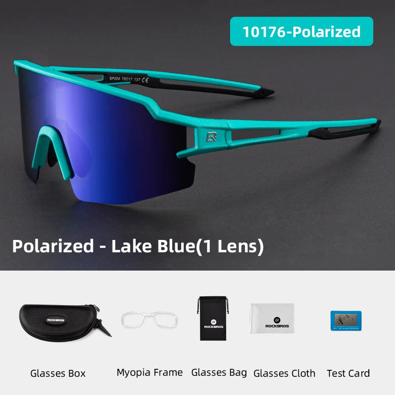 ROCKBROS Photochromic Polarized Bicycle Sunglasses UV400 Sunscreen Fishing Camping Hiking Riding Men Women Eyeglasses Eyewear