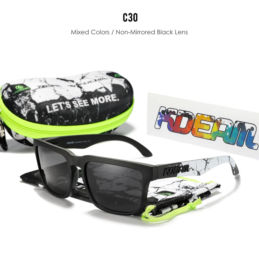 KDEAM Men's Polarized Sunglasses Square Casual Outdoors Sun Glasses Women Unisex Sunglass For Couple With New Package