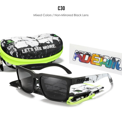 KDEAM Men's Polarized Sunglasses Square Casual Outdoors Sun Glasses Women Unisex Sunglass For Couple With New Package