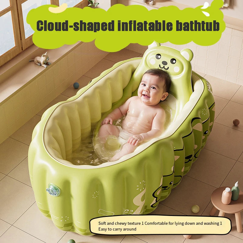 Inflatable baby bathtub，used sitting or lying portable bathtub，for 0-3 years old children suitable for travel and indoor