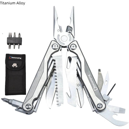 Daicamping DL7 Titanium Alloy Handle Outdoors Multi-tools Clamp Folding Knife EDC Combination Multi Tools Pliers Knives