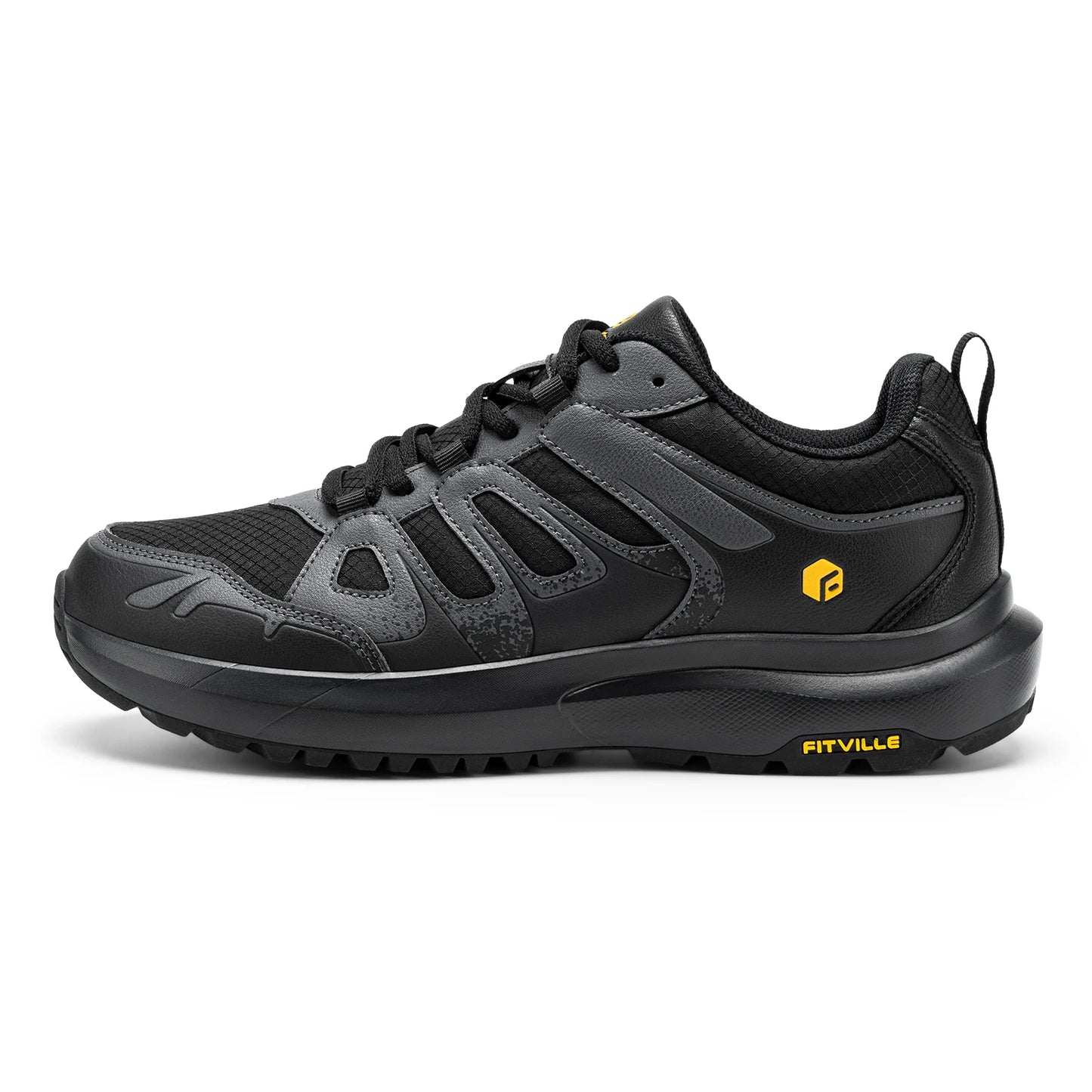 Fittington Hiking Shoes Water Repellent Wide Men Sneakers Trekking Trails Cushioning Walking Climbing Shoes for Men Lightweight
