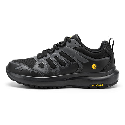 Fittington Hiking Shoes Water Repellent Wide Men Sneakers Trekking Trails Cushioning Walking Climbing Shoes for Men Lightweight