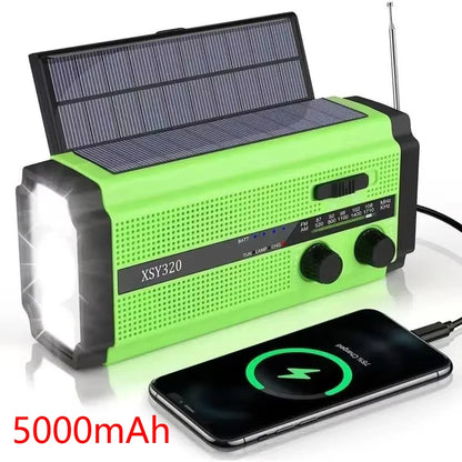 Woopker 10000mAh FM Radio HRD-907 Solar Hand-Carry Portable Emergency Radio AM/FM/SW Waterproof Reading Light SOS for Outdoors