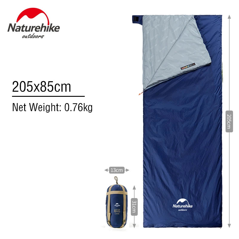Naturehike LW180 Sleeping Bag Ultralight Waterproof Cotton Sleeping Bag Summer Hiking Camping Sleeping Bag
