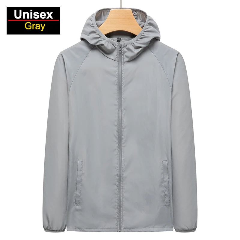 CHRLCK Men's Hiking Jackets Waterproof Women Sun Protection Windbreaker Camping Climbing Outdoor Coat Unisex Portable Clothes