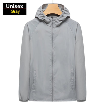 CHRLCK Men's Hiking Jackets Waterproof Women Sun Protection Windbreaker Camping Climbing Outdoor Coat Unisex Portable Clothes