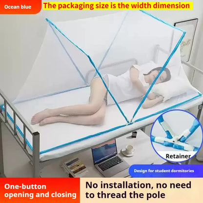 Pop Up Mosquito Net Portable Foldable - No Installation 3s Auto Setup for Student Dormitory/Camping Travel/Home Bed Ultra Light
