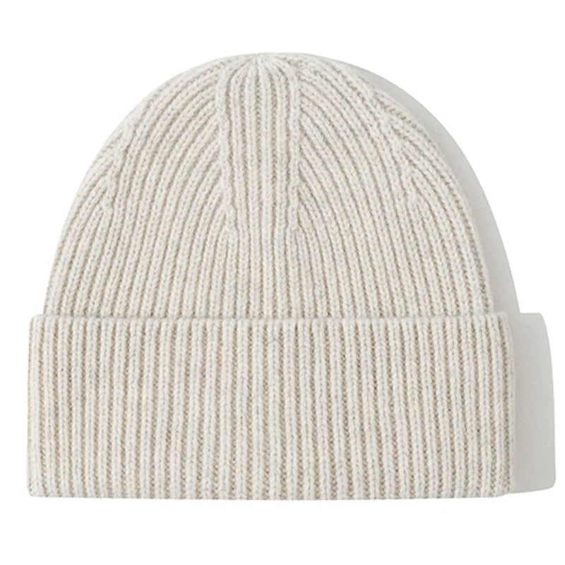 Men Women 100% Merino Wool Beanie Hats Winter Thermal Hat Cuffed Knit Ribbed Beanie Hiking Skiing One Size