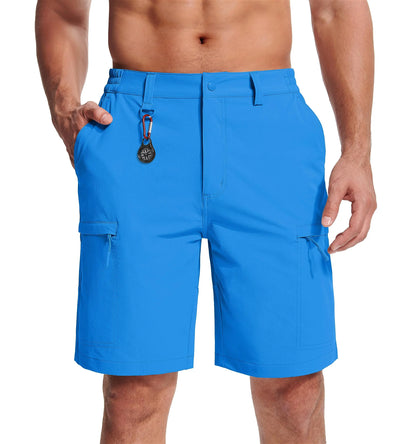 MAGCOMSEN Men's Cargo Shorts Multi-Pocket Elastic Breathable Quick-Drying Outdoor D-Ring Design Shorts Hiking Fishing Shorts