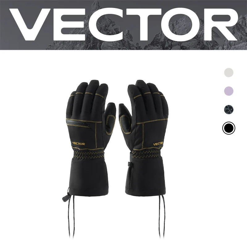 VECTOR Touchscreen P Cotton Waterproof Ski Gloves Wear Resistant PU Palm Moisture Resistant Warm Men and Women Five-finger Glove