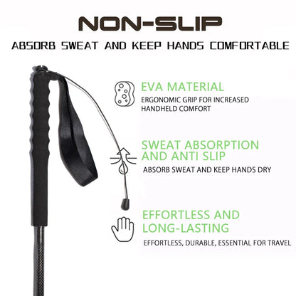 Trekking Poles Carbon Fiber Lightweight and Foldable Adultes Camping Supplies Walking Hiking Stick Climbing Sticks Telescopic