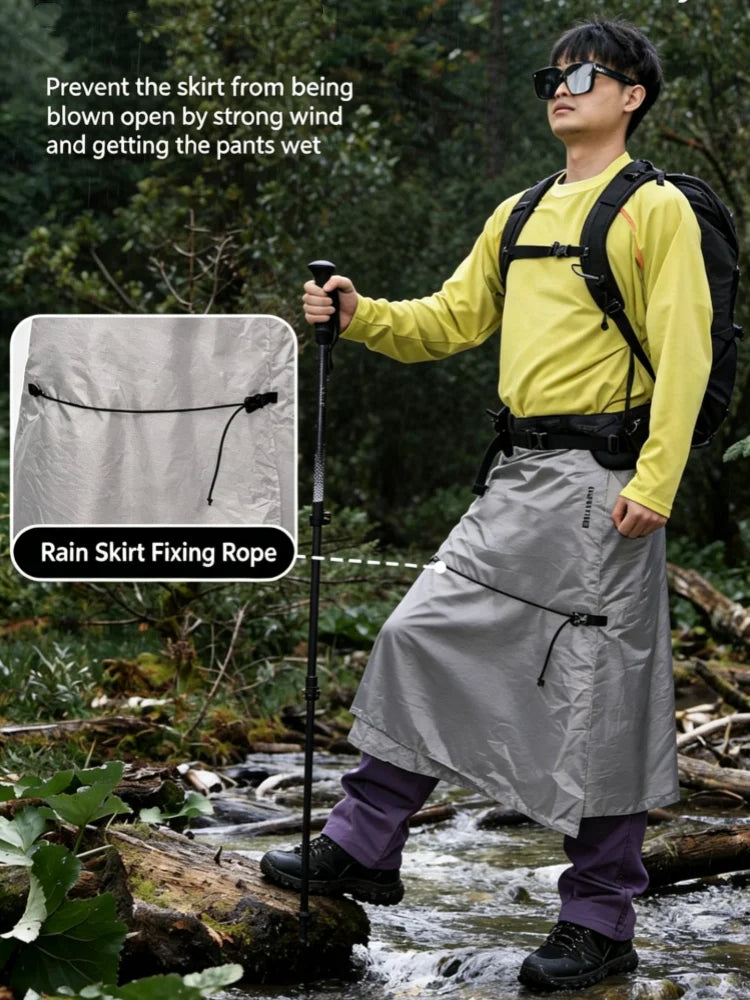 Hikeman Lightweight Waterproof Rain Skirt Split Rain Poncho, Portable Breathable Outdoor Hiking Camping Mountaineering Rain Coat