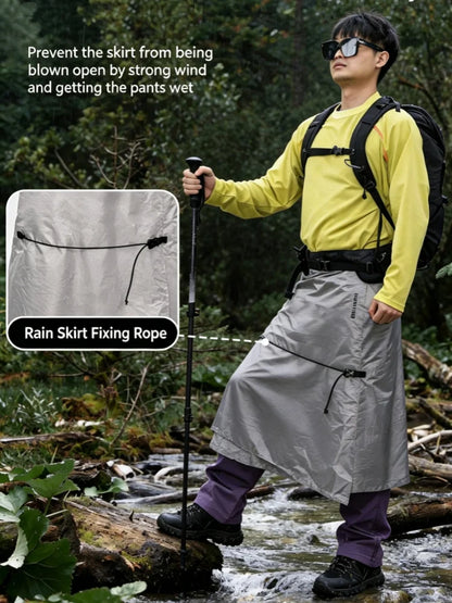 Hikeman Lightweight Waterproof Rain Skirt Split Rain Poncho, Portable Breathable Outdoor Hiking Camping Mountaineering Rain Coat