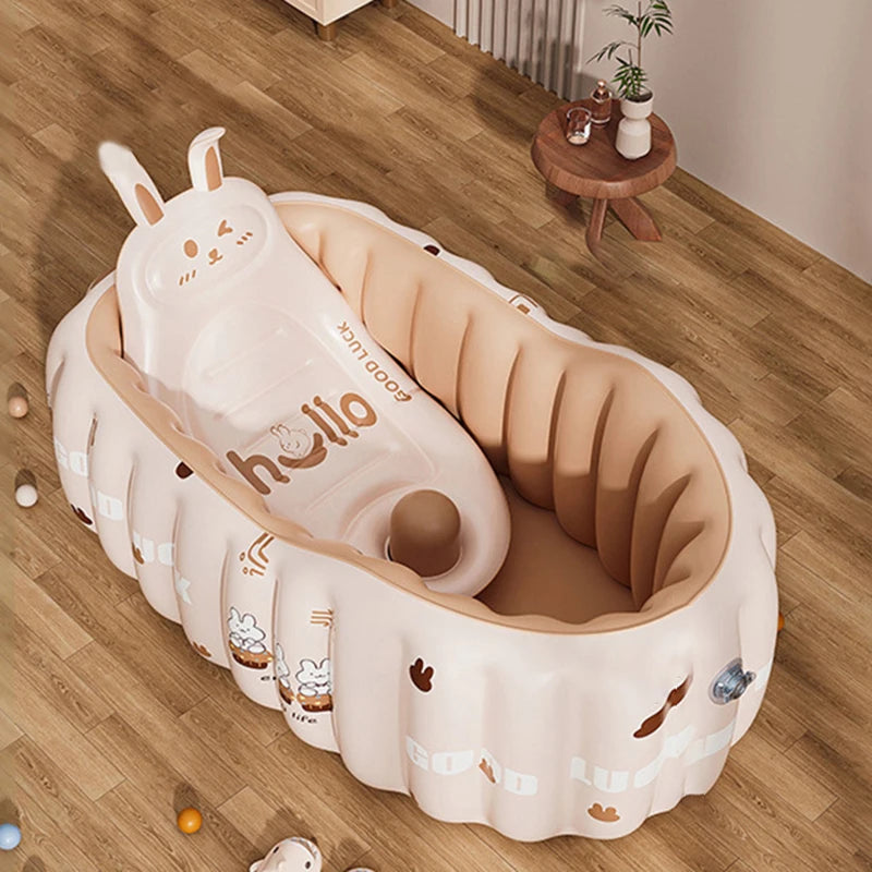 Inflatable baby bathtub，used sitting or lying portable bathtub，for 0-3 years old children suitable for travel and indoor