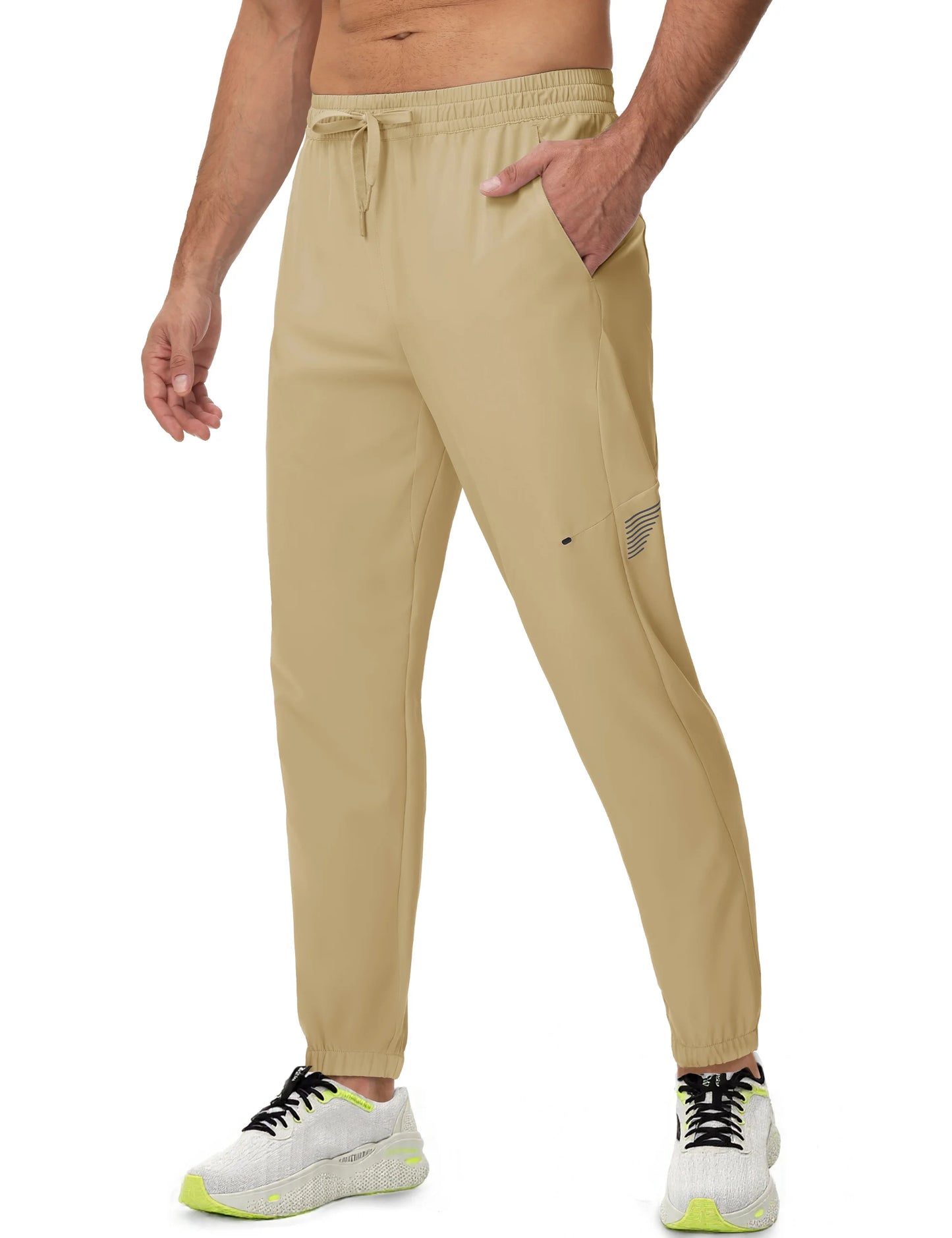 TACVASEN Lightweight UPF50+ Sweatpants Mens Quick Dry Hiking Pants with 3 Pockets Waterproof Trekking Fishing Casual Joggers
