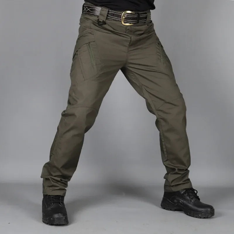 Men Multi-Pockets Cargo Pants Quick Dry Outdoors Sports Tactical Trousers Camouflage black Trousers for Travel Hiking climb