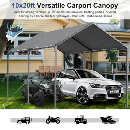 10x20ft Heavy Duty Carport Portable Garage Canopy Storage Shed All-Season UV Water Resistant Outdoor Party Tent, Customized