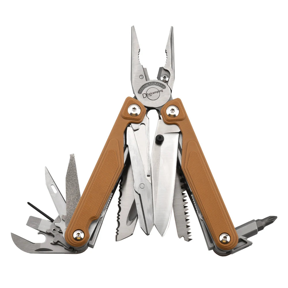 Daicamping DL7 Titanium Alloy Handle Outdoors Multi-tools Clamp Folding Knife EDC Combination Multi Tools Pliers Knives