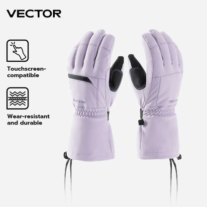 VECTOR Touchscreen P Cotton Waterproof Ski Gloves Wear Resistant PU Palm Moisture Resistant Warm Men and Women Five-finger Glove