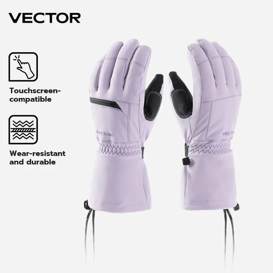 VECTOR Touchscreen P Cotton Waterproof Ski Gloves Wear Resistant PU Palm Moisture Resistant Warm Men and Women Five-finger Glove