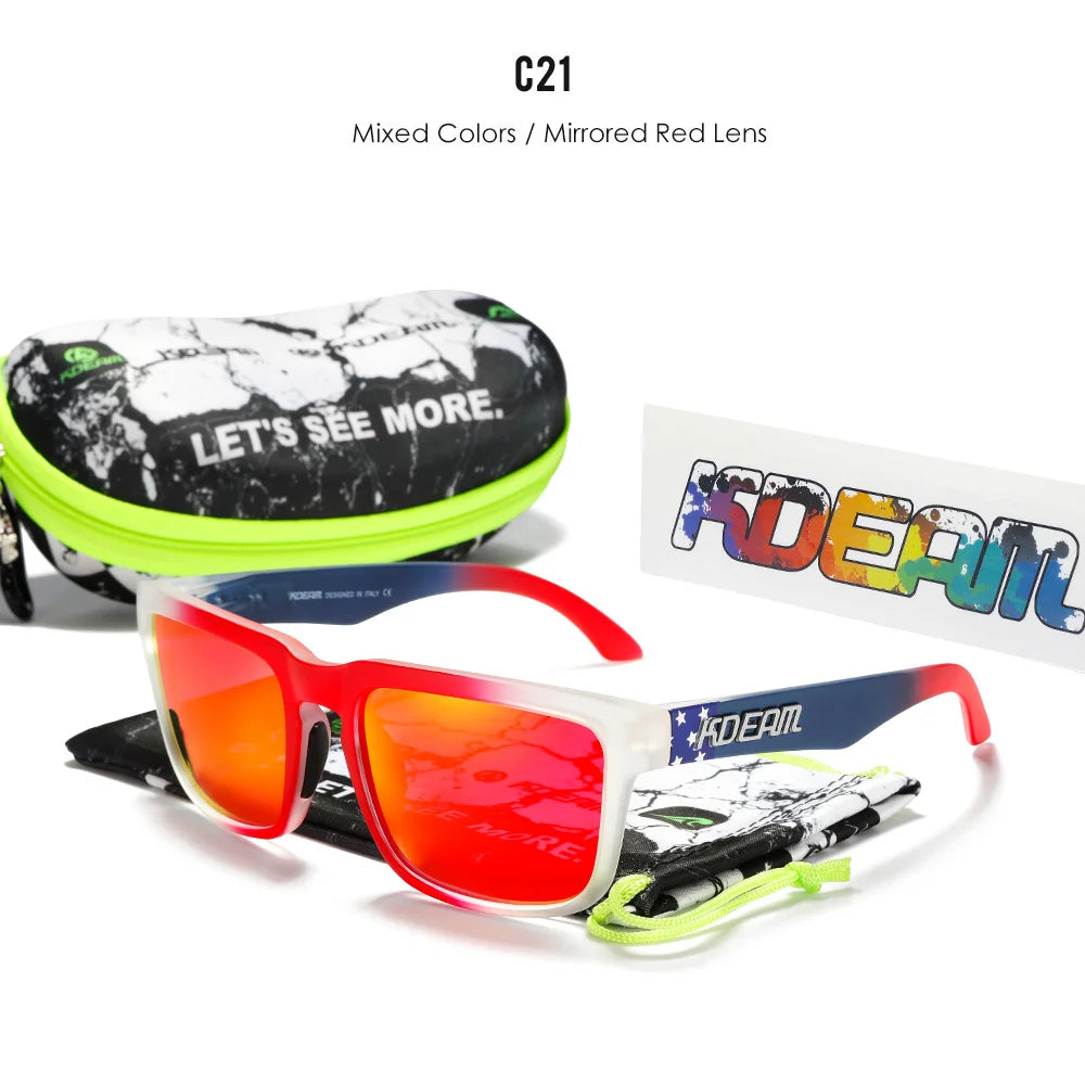 KDEAM Men's Polarized Sunglasses Square Casual Outdoors Sun Glasses Women Unisex Sunglass For Couple With New Package