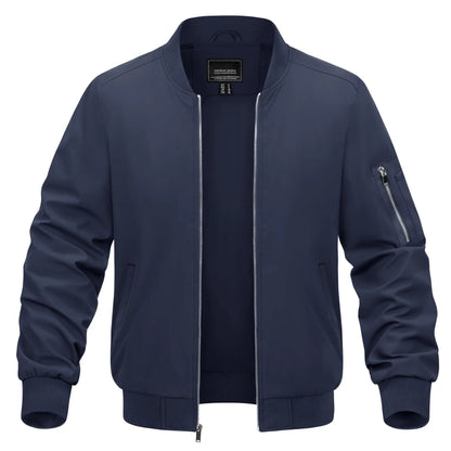 TACVASEN Spring Baseballl Jackets Mens Windbreaker Hiking Trekking Fishing Jackets Outdoor Full Zip Casual Coats Outwear Tops