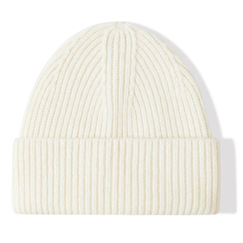 Men Women 100% Merino Wool Beanie Hats Winter Thermal Hat Cuffed Knit Ribbed Beanie Hiking Skiing One Size