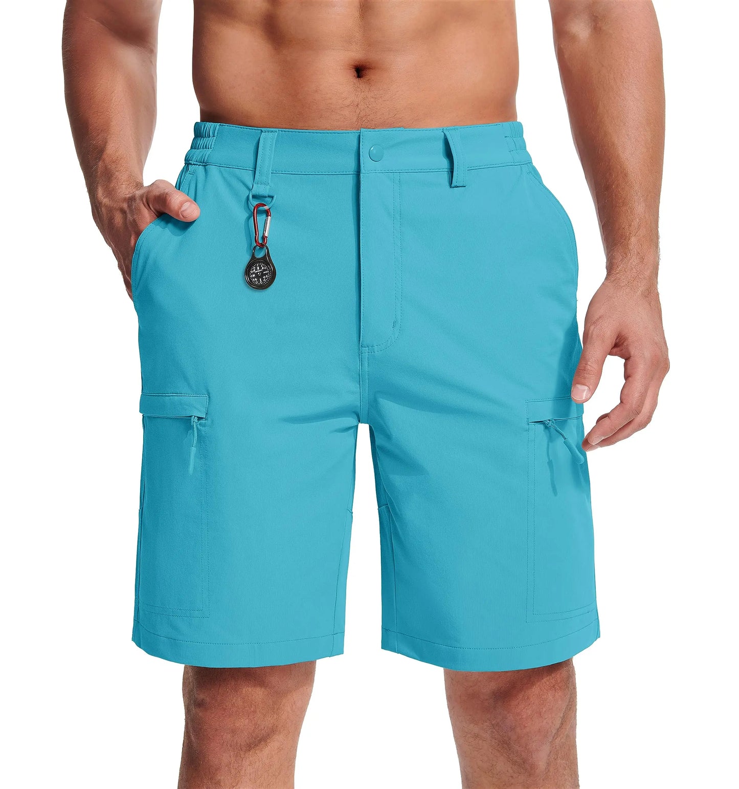 MAGCOMSEN Men's Cargo Shorts Multi-Pocket Elastic Breathable Quick-Drying Outdoor D-Ring Design Shorts Hiking Fishing Shorts