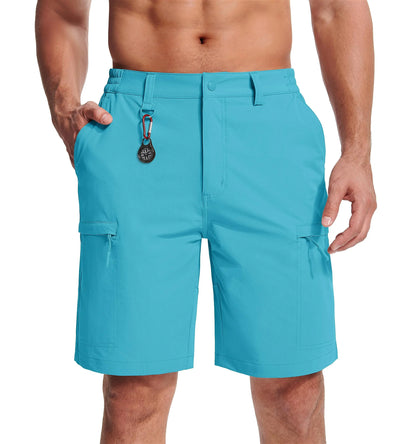 MAGCOMSEN Men's Cargo Shorts Multi-Pocket Elastic Breathable Quick-Drying Outdoor D-Ring Design Shorts Hiking Fishing Shorts