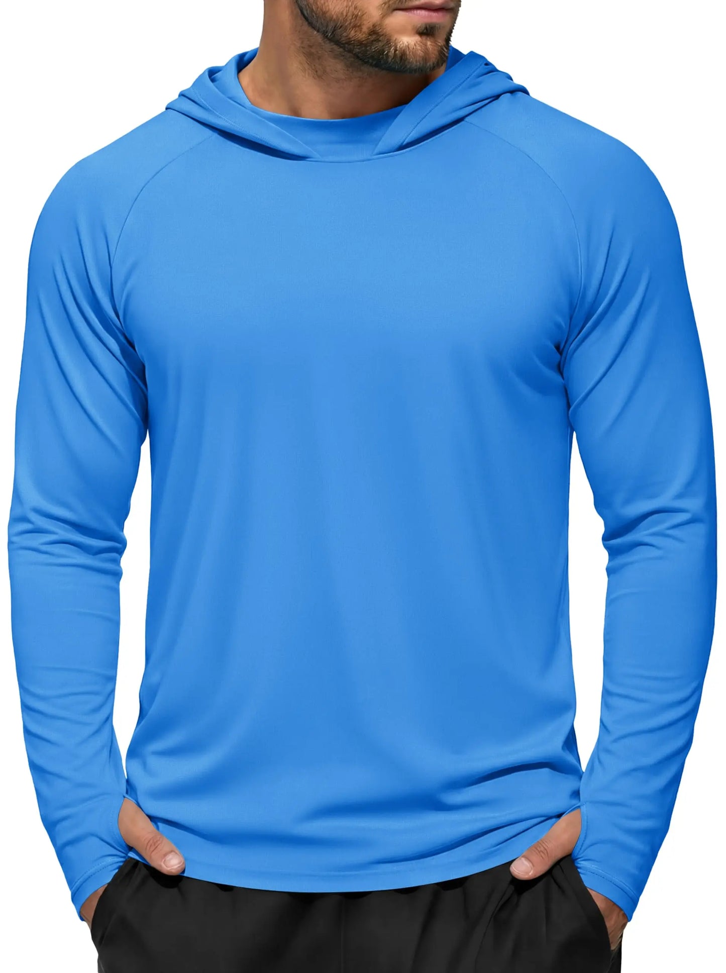 TACVASEN Men's UPF 50+ Hoodie Fishing Shirts Long Sleeve High Collar Mesh UV Sun Protection Rash Guard Swim Beach Running Hiking