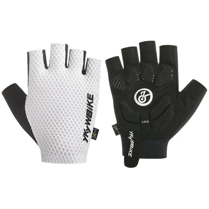 YKYWBIKE Cycling Gloves Unisex Half Finger PORON XRD Summer Breathable Shock Absorbing Bicycle Outdoors Road Bike Gloves