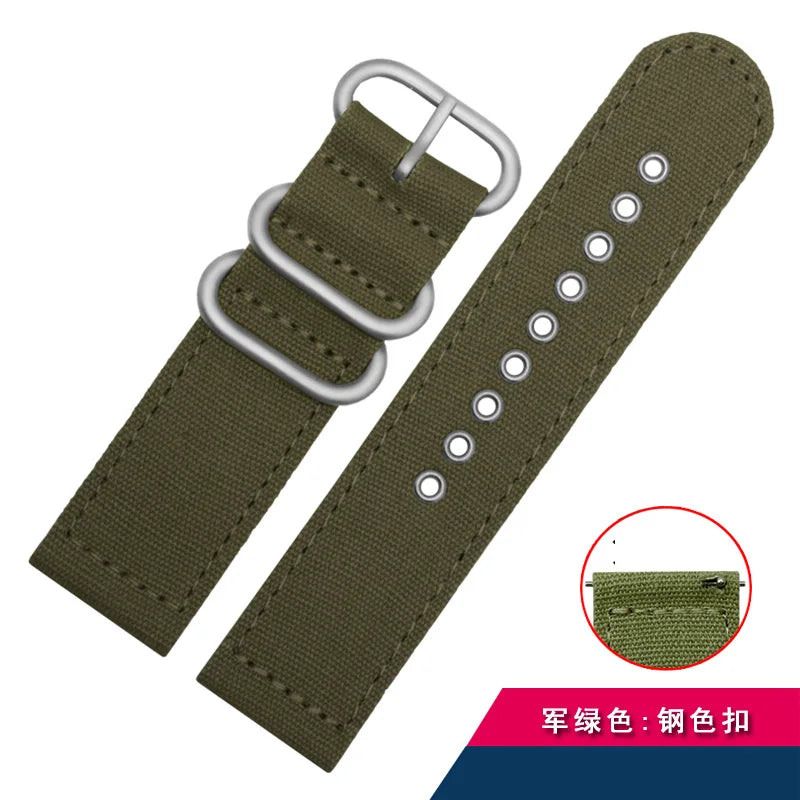 For any brand watch Fabric Military watchband watch Climbing Sports wristband straps 20 22 24 26mm men' Cotton canvas bracelet