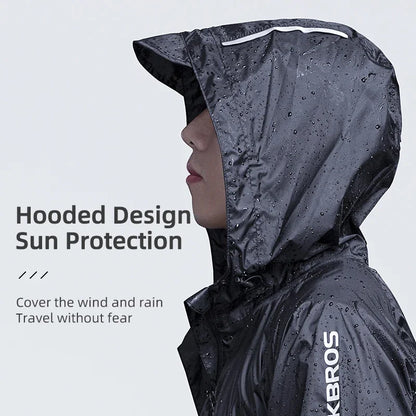 ROCKBROS Cycling Raincoat Outdoor Rain Jacket Men Breathable Reflective Hooded Raincoat Waterproof Windbreaker European Size