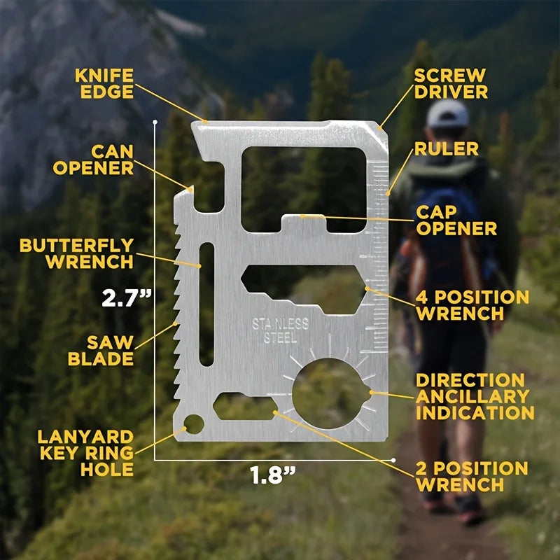 Pocket Portable Outdoor Camping Survival Multi-Tool Tourism EDC Equipment All In One Camping Accessories