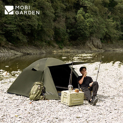 MOBI GARDEN Camping Hiking Tent 2-4 Person Portable Ultralight 3 Season Waterproof Black Coating for Outdoor Travel Backpacking