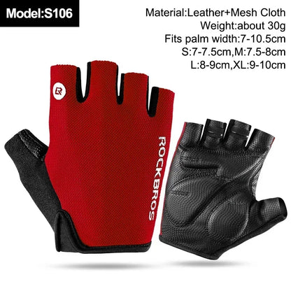 ROCKBROS New Road Bike MTB Gloves Microfiber Wear Resistant Gym Training Fingerless Glove Half Finger Bicycle Cycling Equipment