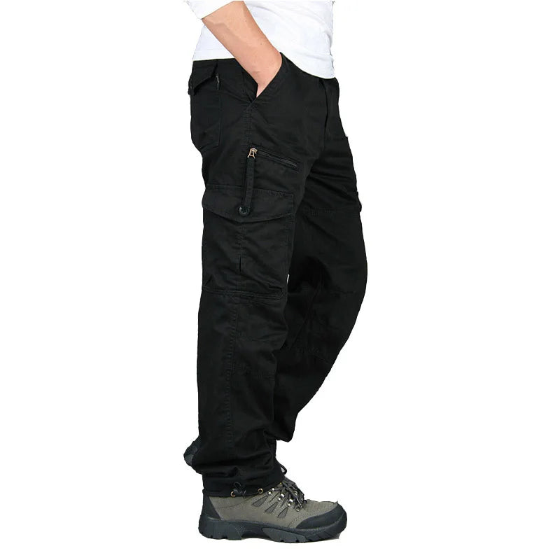 Spring Cargo Pants Man Cotton Reinforced Utility Military Outdoors Man Work Trousers Long Tactical Pants For Men Fashion Casual
