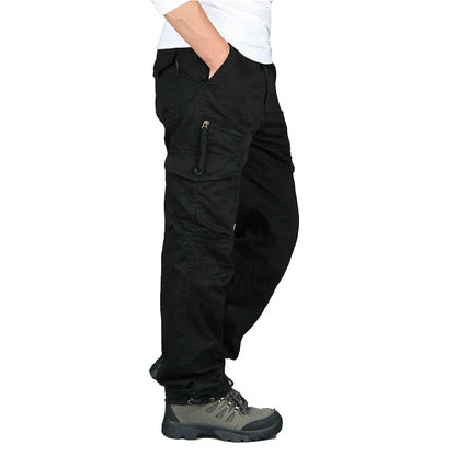 Spring Cargo Pants Man Cotton Reinforced Utility Military Outdoors Man Work Trousers Long Tactical Pants For Men Fashion Casual