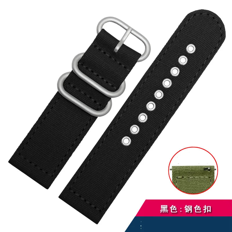 For any brand watch Fabric Military watchband watch Climbing Sports wristband straps 20 22 24 26mm men' Cotton canvas bracelet