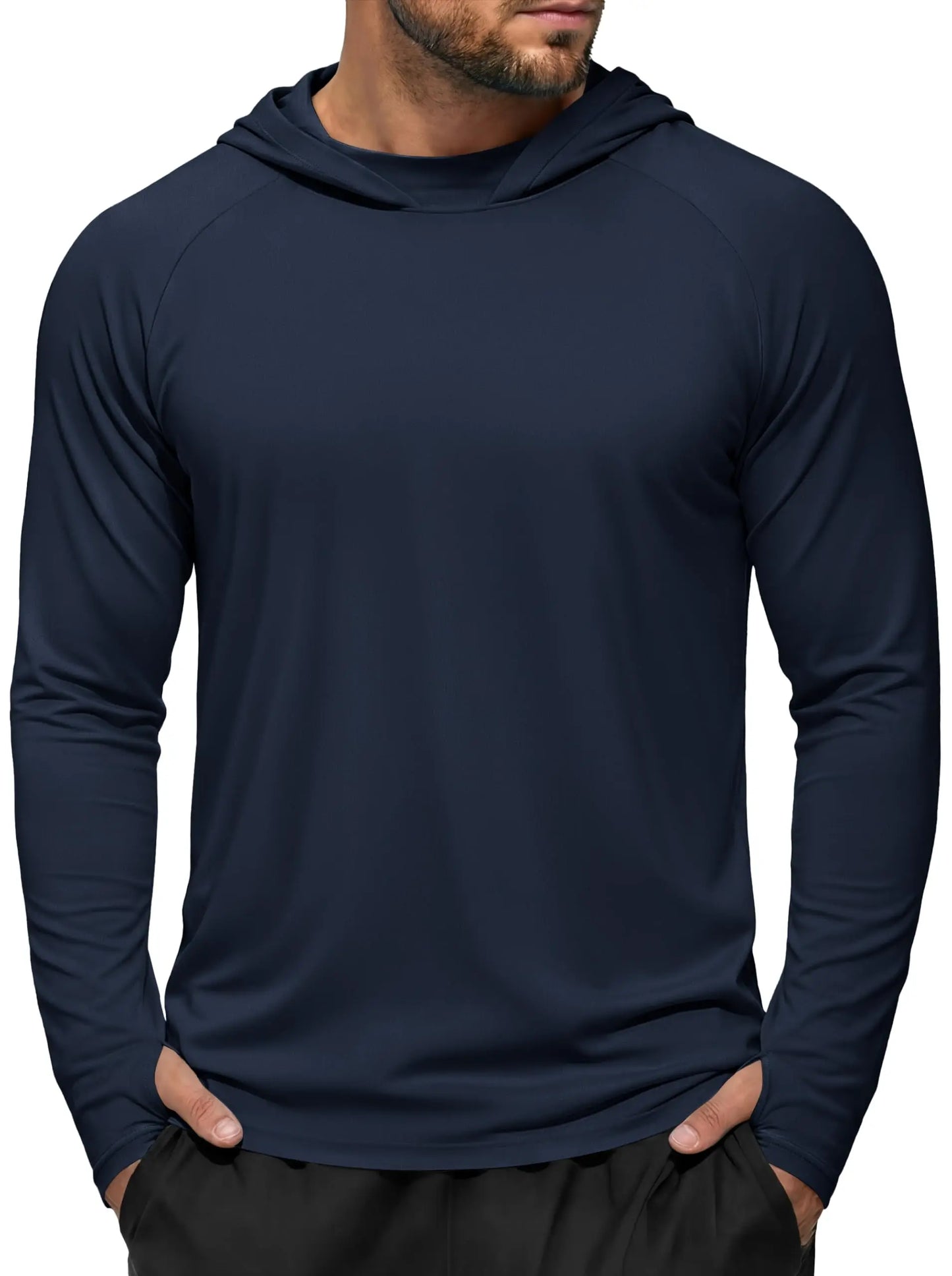TACVASEN Men's UPF 50+ Hoodie Fishing Shirts Long Sleeve High Collar Mesh UV Sun Protection Rash Guard Swim Beach Running Hiking